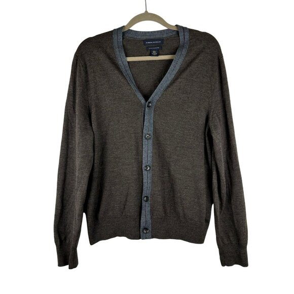 Banana Republic Women's L 100% Extra Fine Merino Wool Cardigan Sweater Brown - Picture 7 of 12